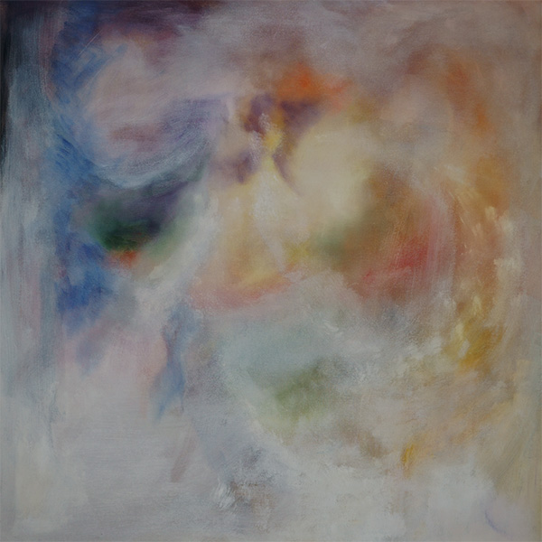 2. The Begining 120x120cm, oil on linen, 2023